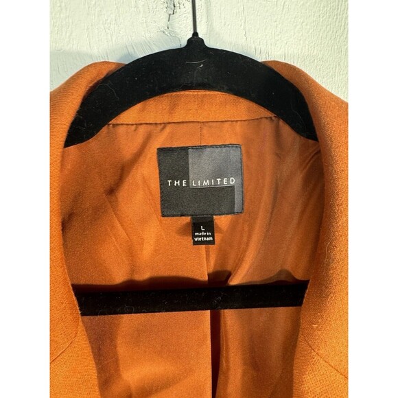 The Limited Rust Orange 1 Button Blazer Suit Jacket Women's size L Zipper Pocket - Picture 9 of 9